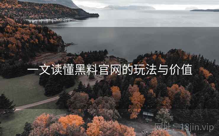 一文读懂黑料官网的玩法与价值 一文读懂黑料官网的玩法与价值